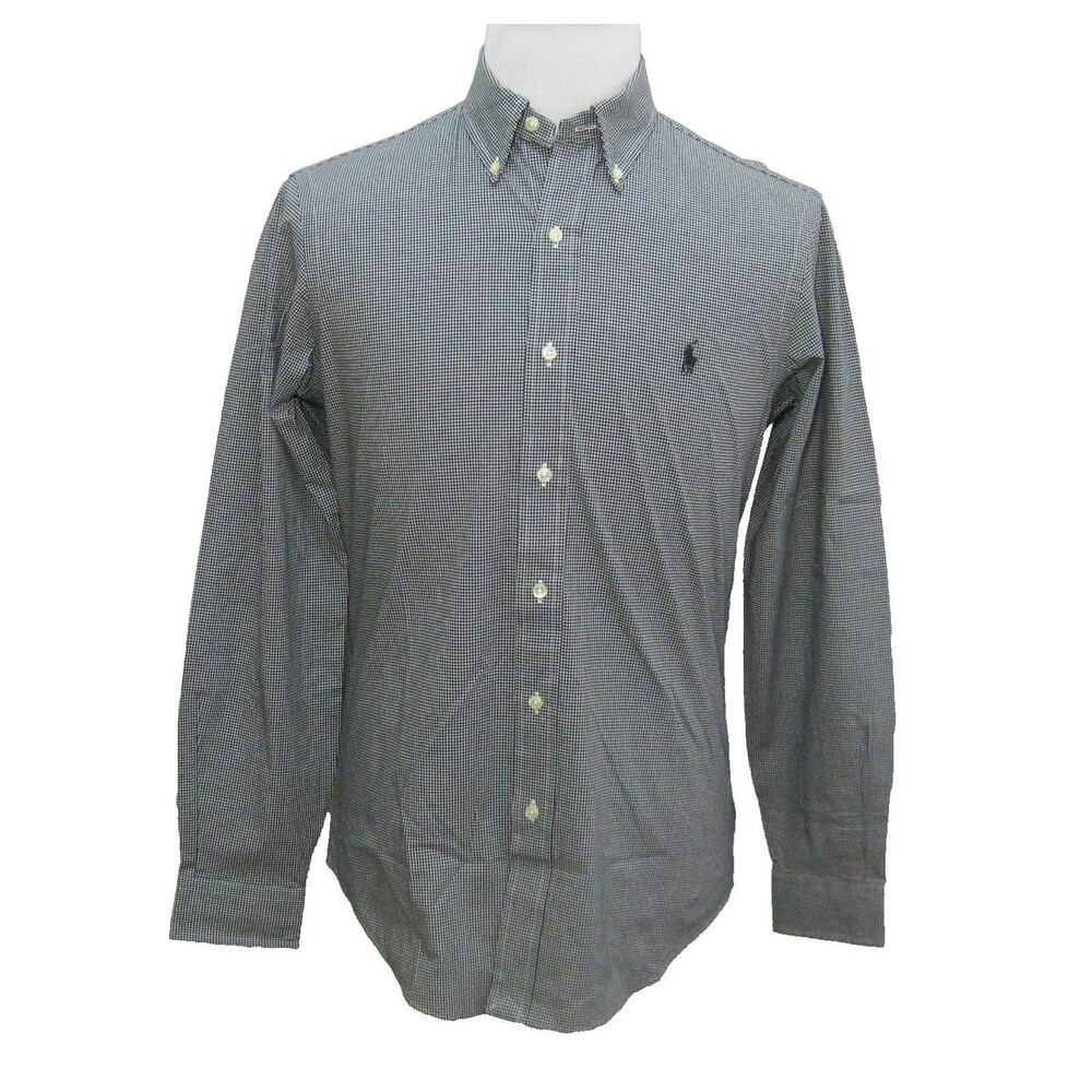Ralph Lauren Button Down Shirt Men's Size Small Gray Long Sleeve 100% Cotton